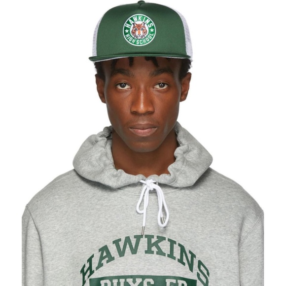 Nike x Stranger Things Hawkins High Trucker Hat (Green/White) - Picture 3 of 3